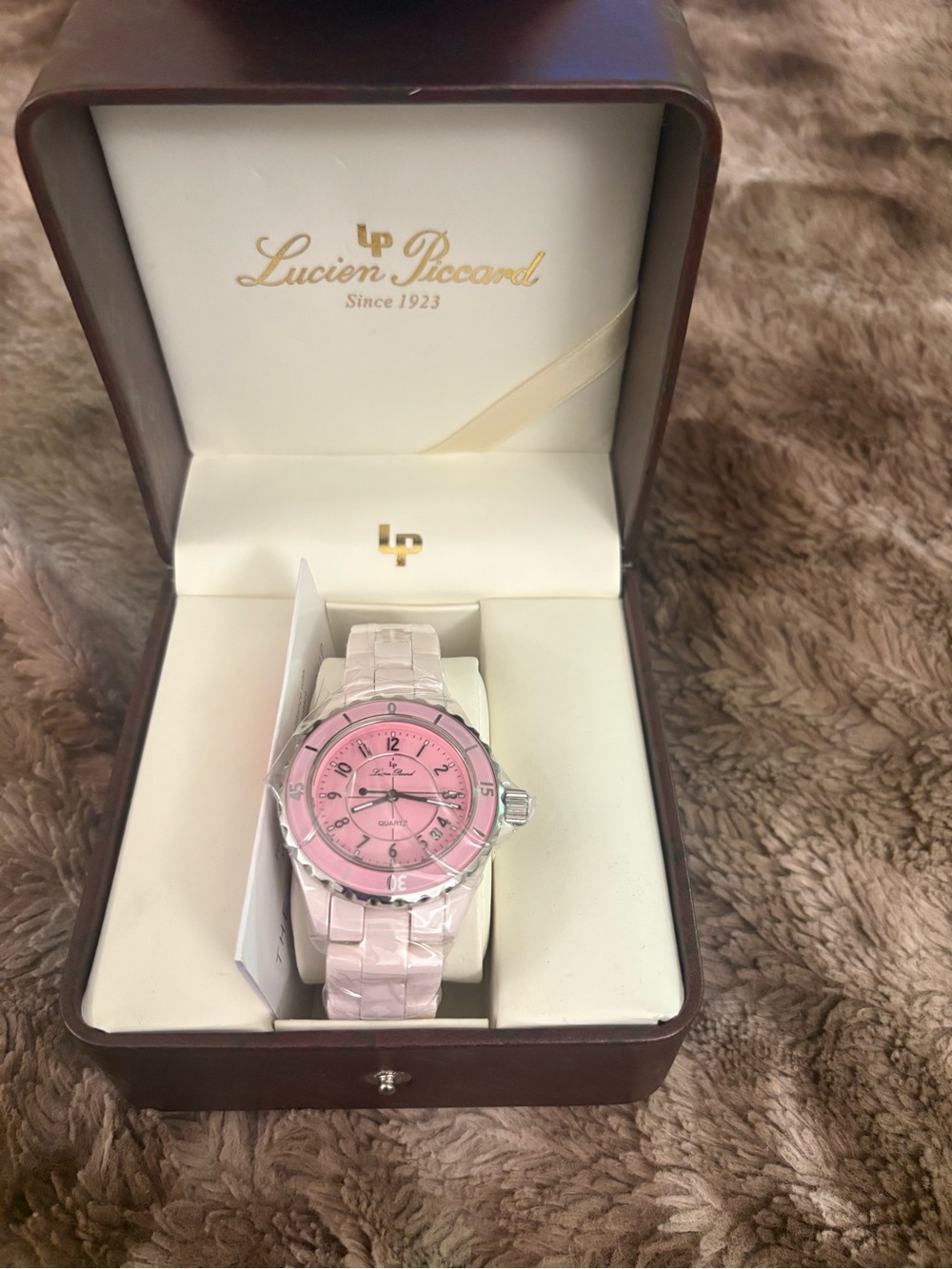 Lucien Piccard Pink Ceramic Women's Bracelet Watch